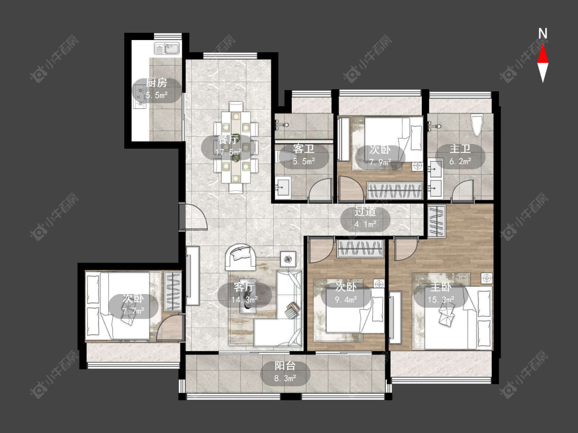 常州万达光语未来一期在售二手房源户型图_小牛看房