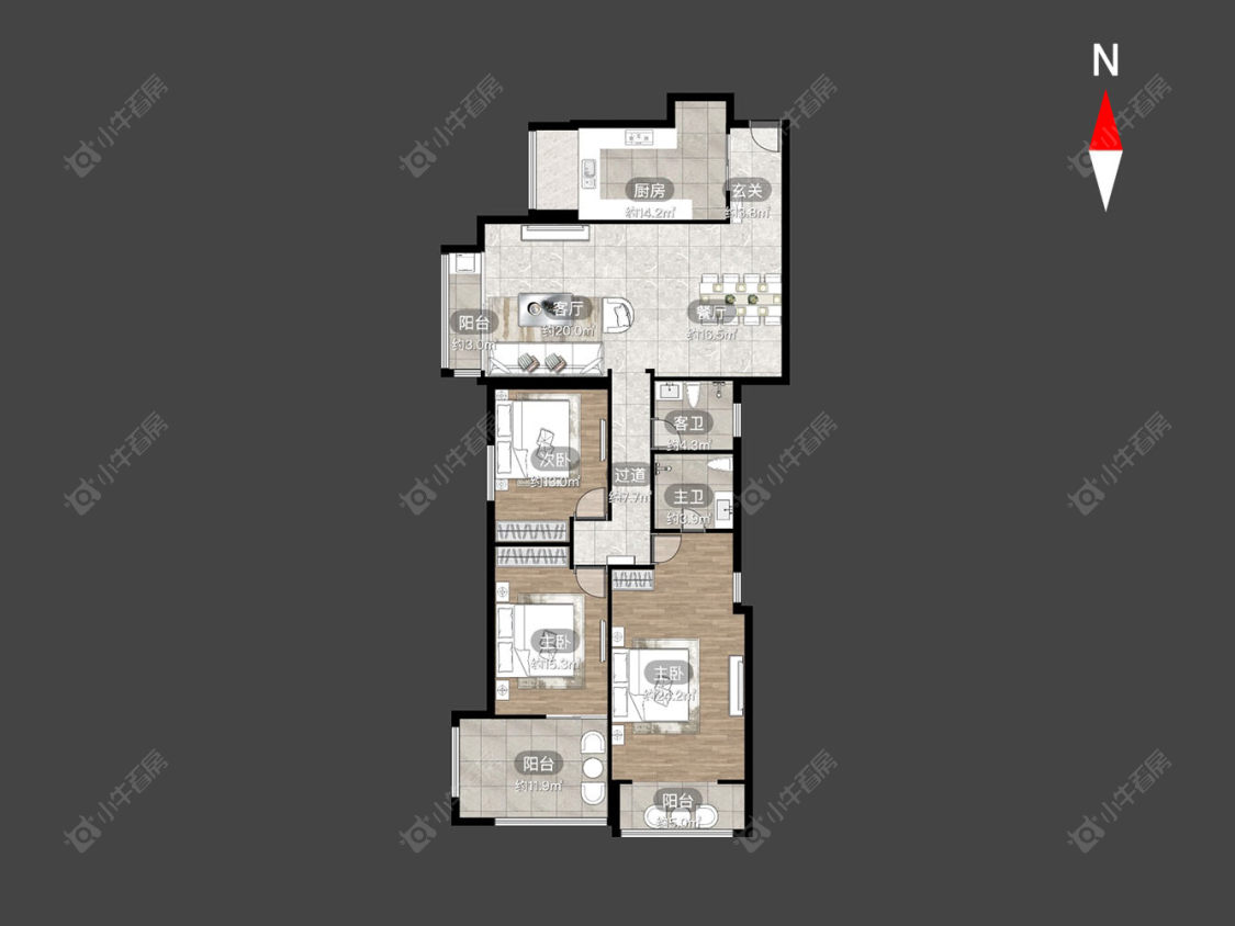 常州天安花园在售二手房源户型图_小牛看房