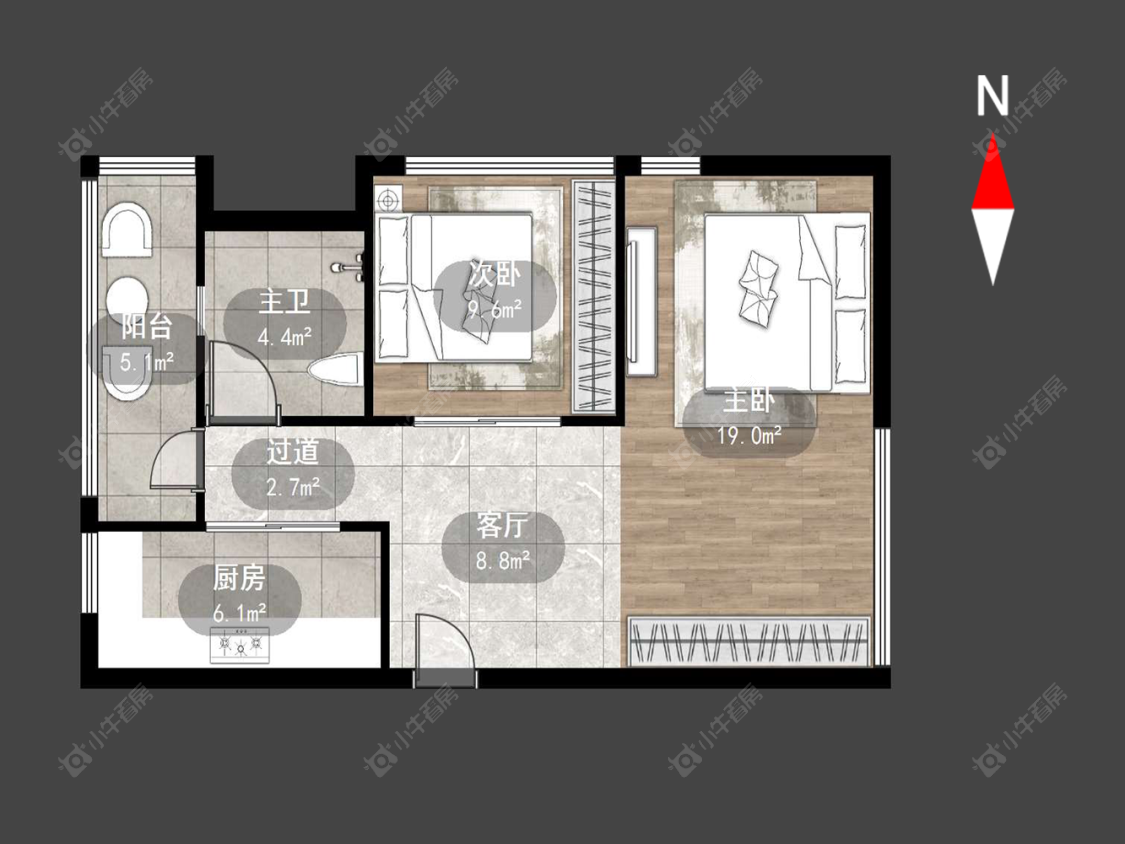 常州新北万达广场在售二手房源户型图_小牛看房