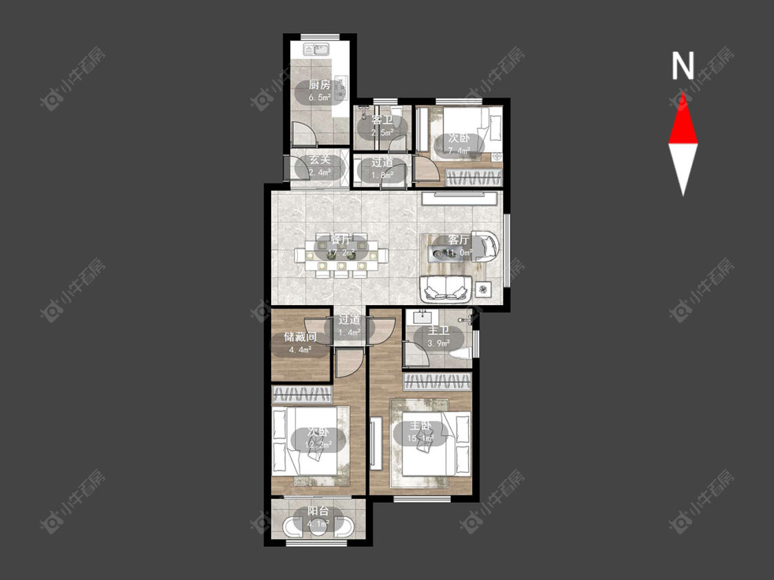 常州瑞祯家园在售二手房源户型图_小牛看房