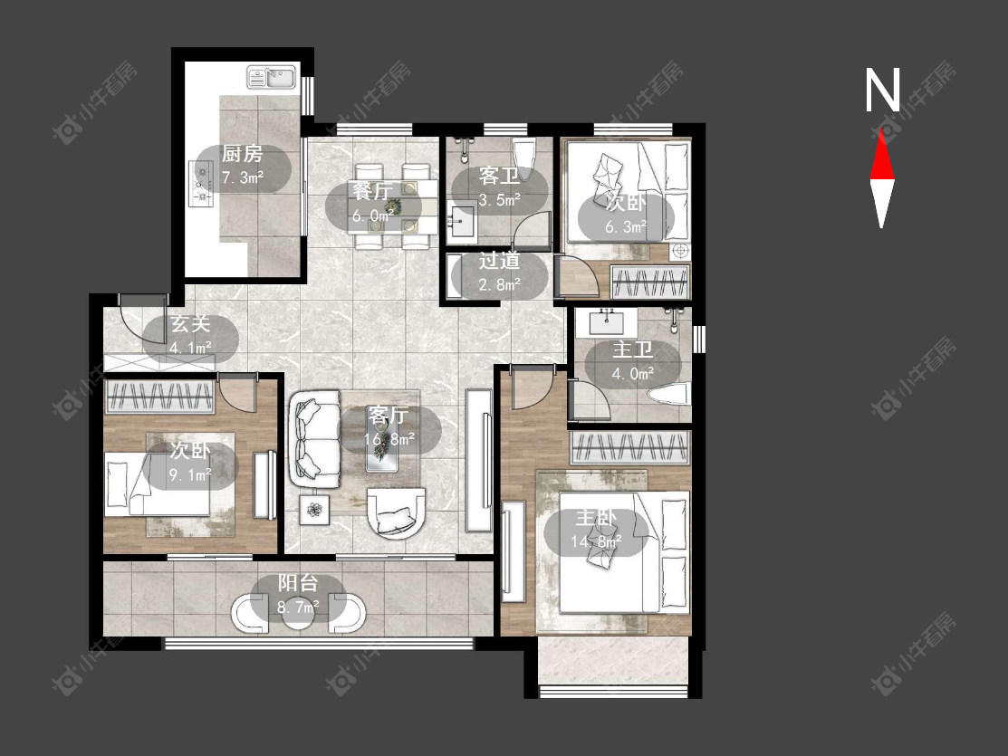 常州龙运天城在售二手房源户型图_小牛看房
