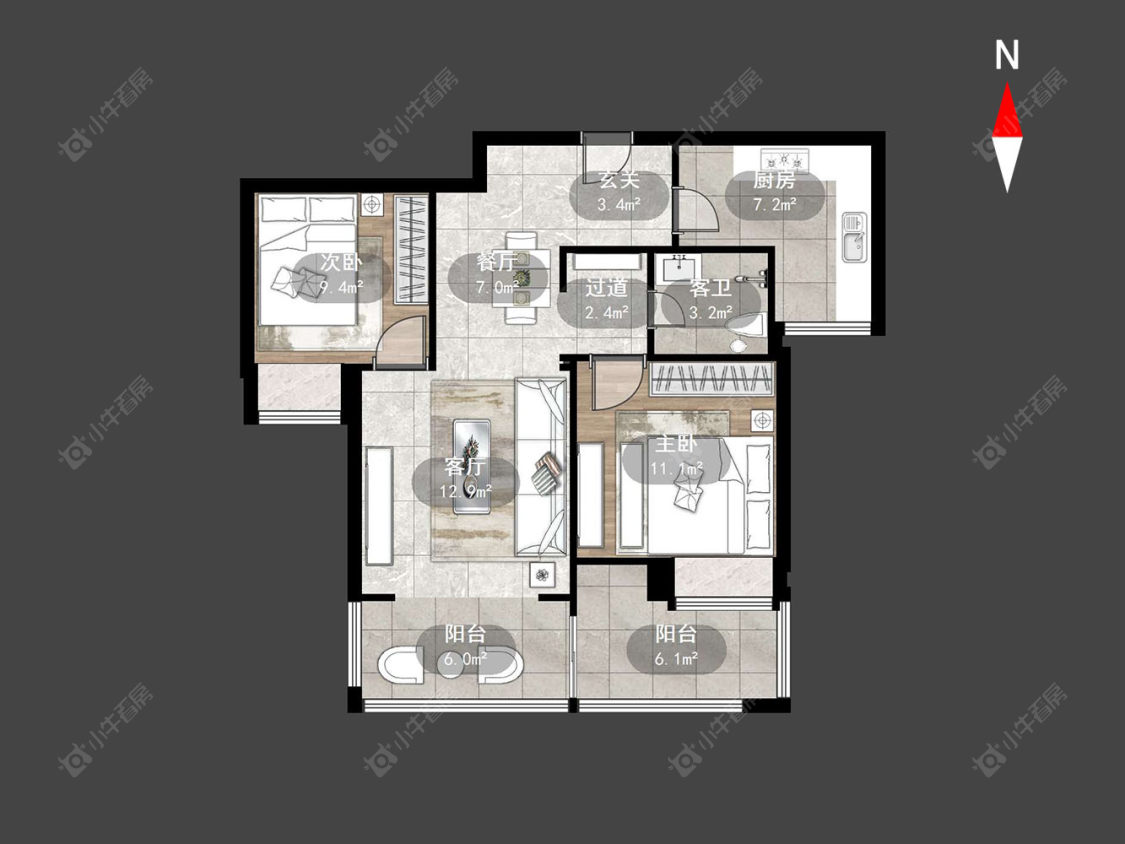 世茂香槟湖一期房源户型图 常州世茂香槟湖一期在售二手房源户型图_小牛看房