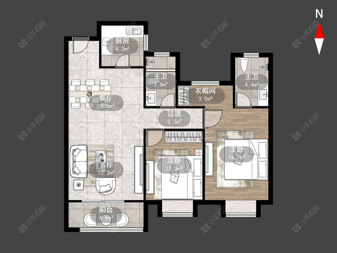 常州龙名仕豪庭在售二手房源户型图_小牛看房