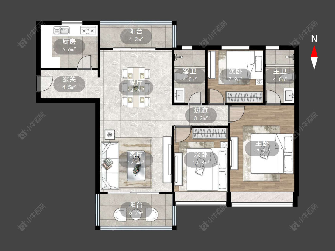 常州金坛碧桂园三期在售二手房源户型图_小牛看房