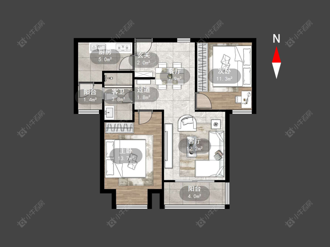 常州凯纳华侨城在售二手房源户型图_小牛看房
