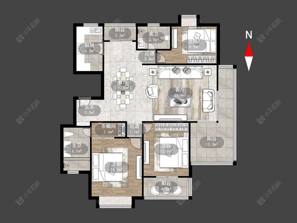 常州凯旋城西区在售二手房源户型图_小牛看房