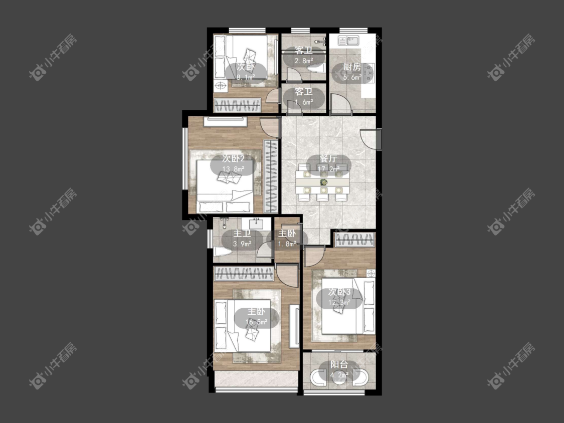 常州百馨西苑五期在租房源户型图_小牛看房