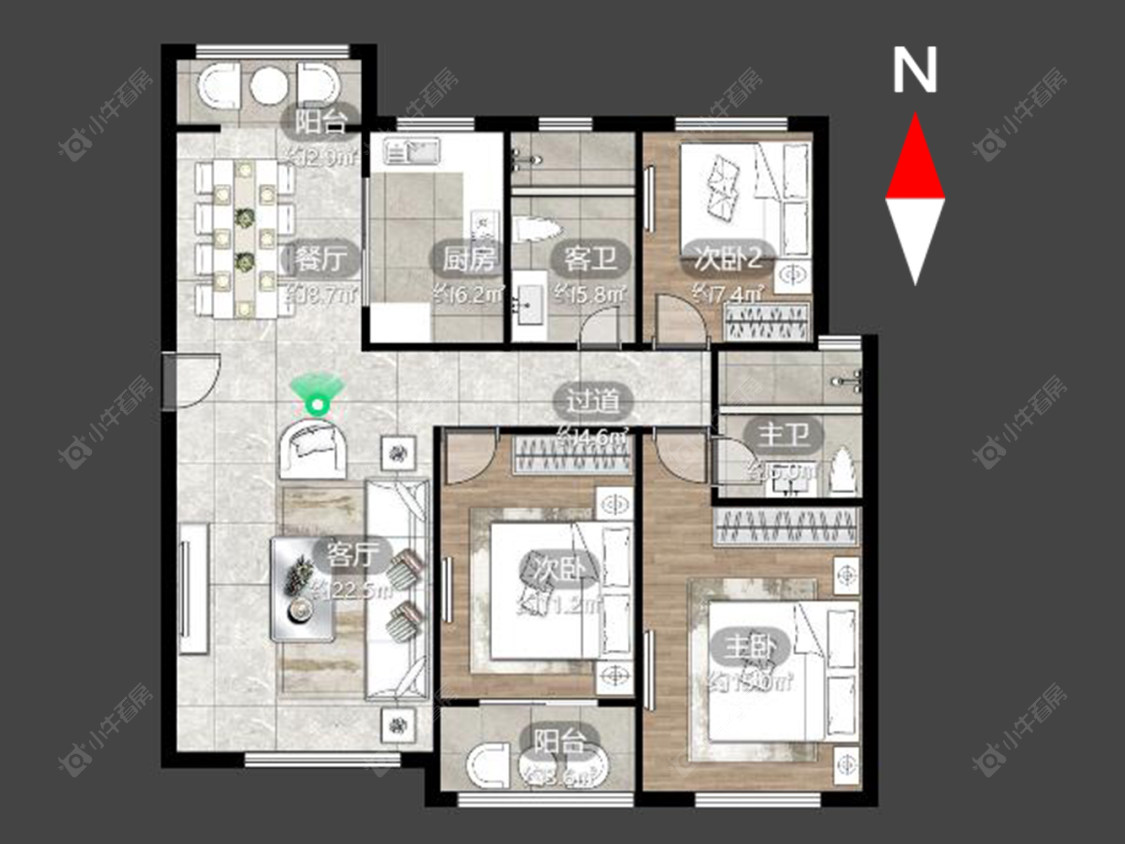 常州天山花园在售二手房源户型图_小牛看房