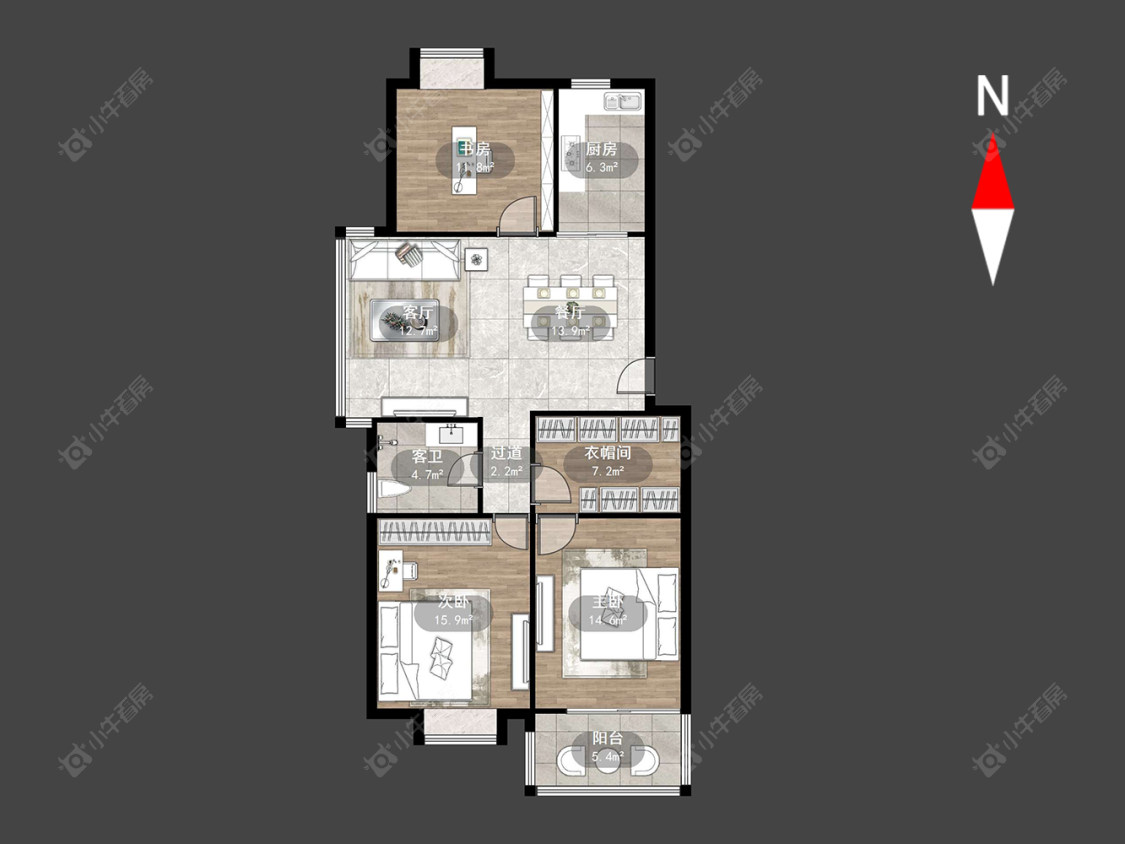 常州蓝天花园西区在售二手房源户型图_小牛看房