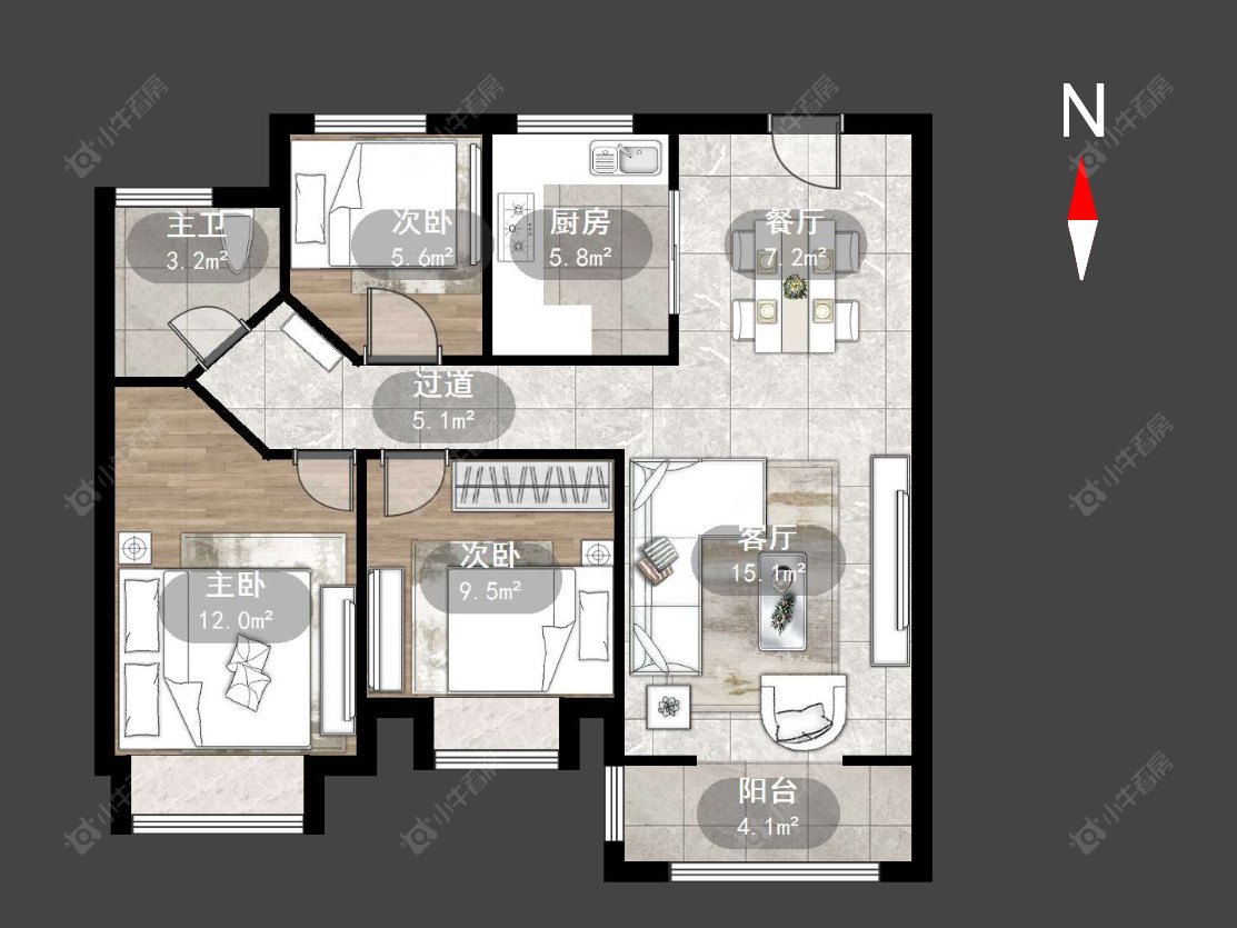 常州华润国际五期在售二手房源户型图_小牛看房