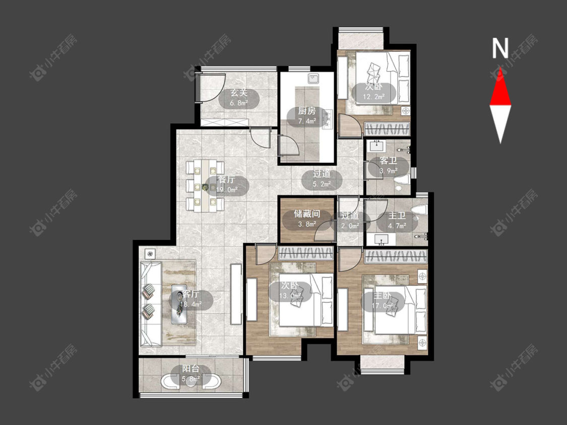 常州阳湖名城在售二手房源户型图_小牛看房