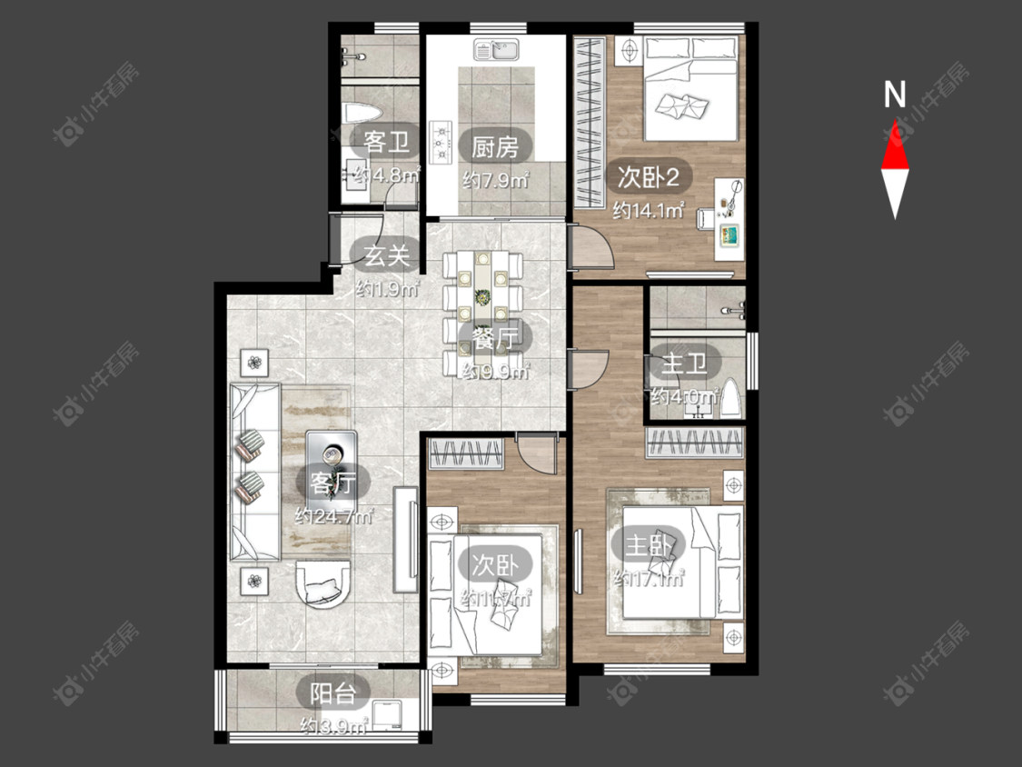 腾龙苑西区房源户型图 常州腾龙苑西区在售二手房源户型图_小牛看房