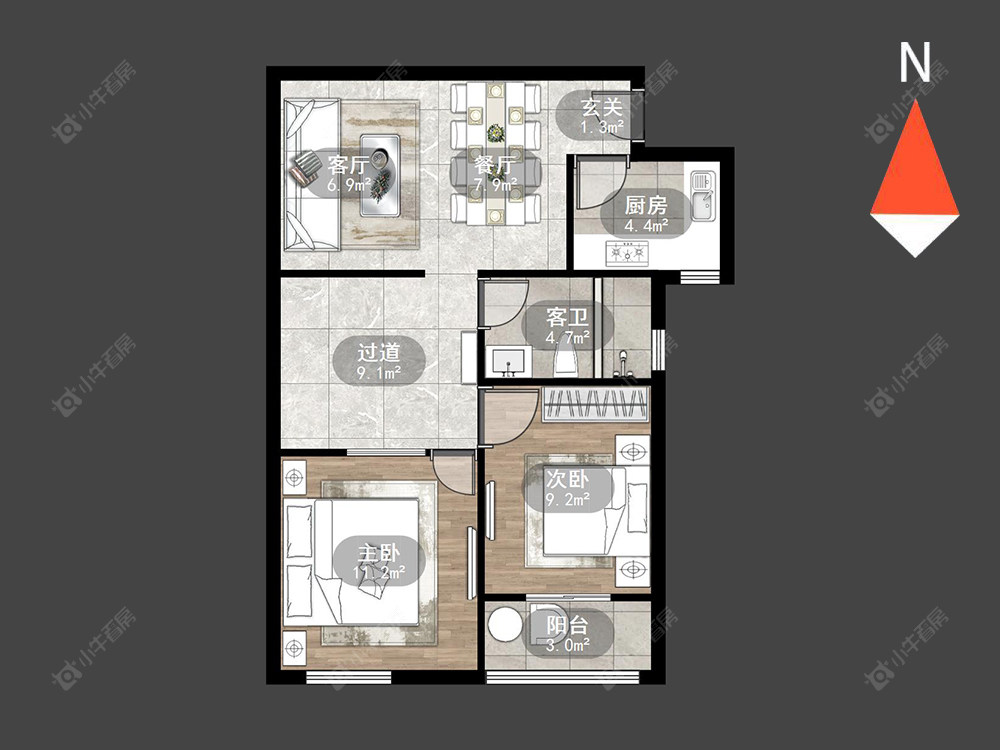 常州学府名门花苑在售二手房源户型图_小牛看房