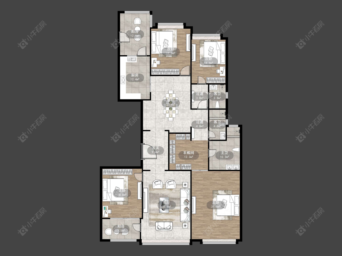 丹阳恒大名都二三期在售二手房源户型图_小牛看房