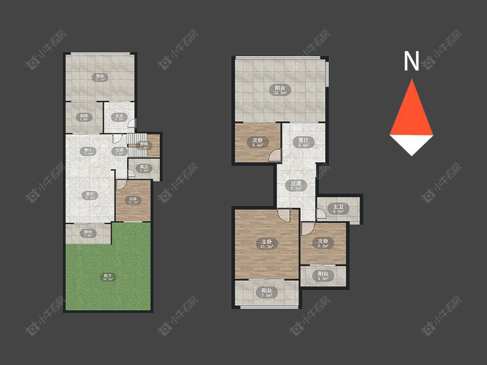 绿地香奈别墅区房源户型图 常州绿地香奈别墅区在售二手房源户型图_小牛看房