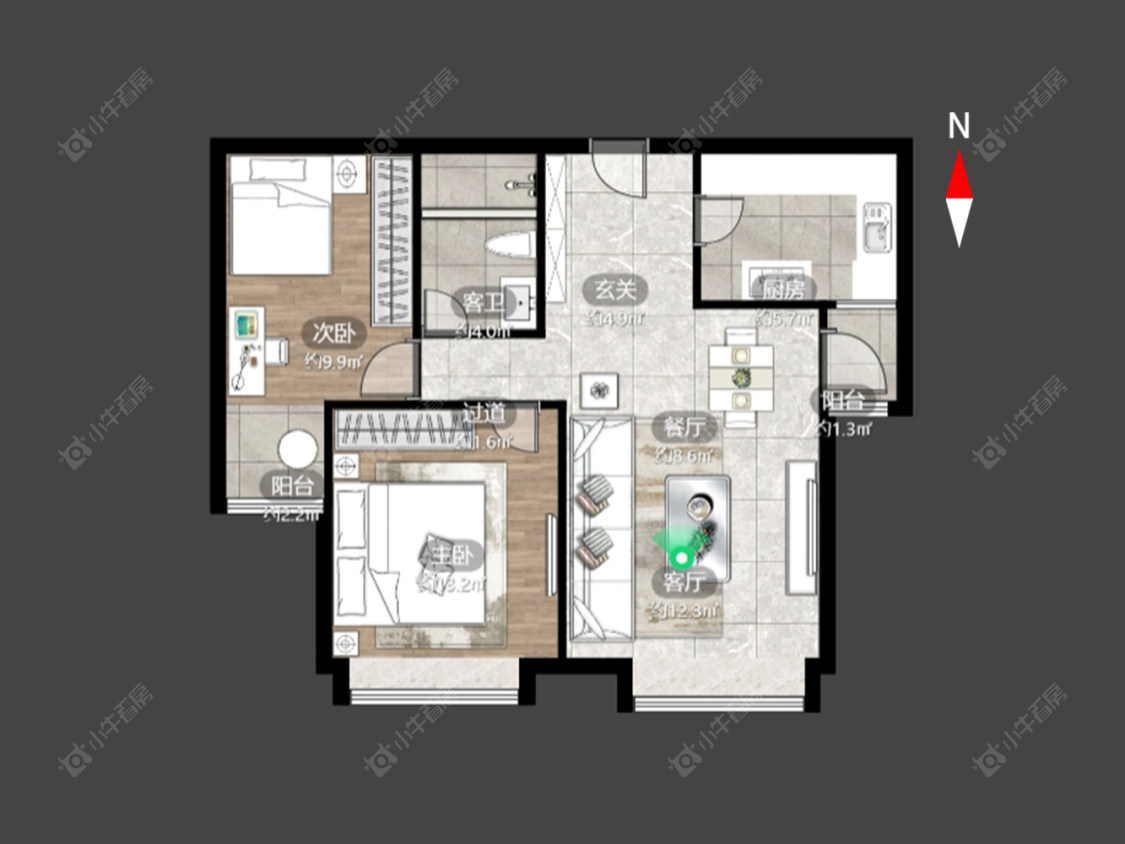 常州青山湾南区在售二手房源户型图_小牛看房