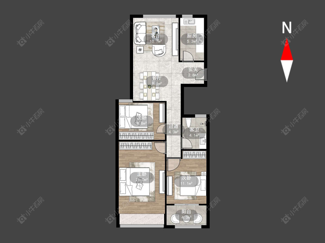 银谷华庭房源户型图 常州银谷华庭在售二手房源户型图_小牛看房