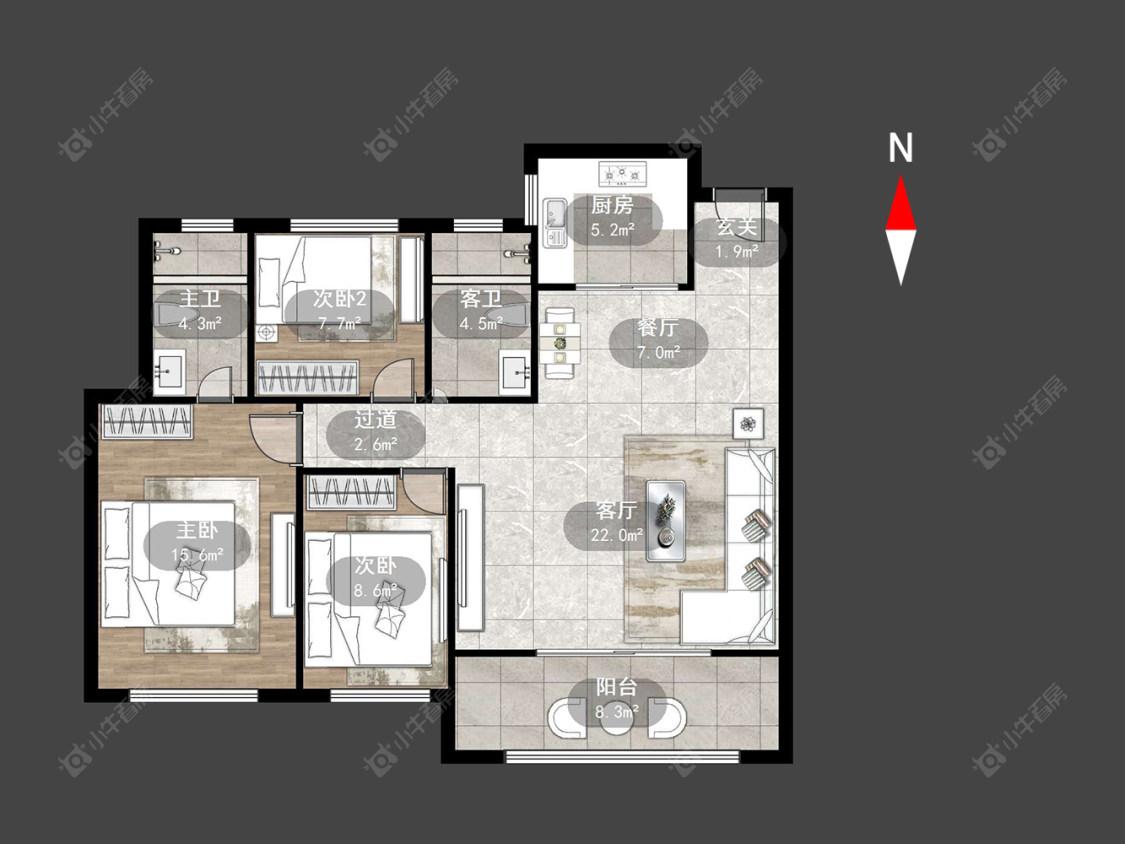 常州锦上香郡在售二手房源户型图_小牛看房