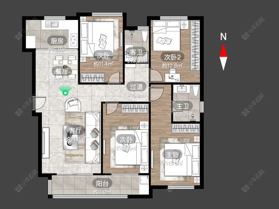 常州锦绣天地在售二手房源户型图_小牛看房