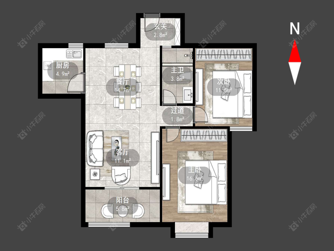 常州福地聚龙苑在售二手房源户型图_小牛看房