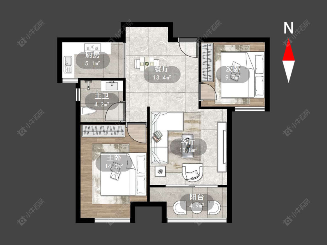 常州新城域二期在售二手房源户型图_小牛看房
