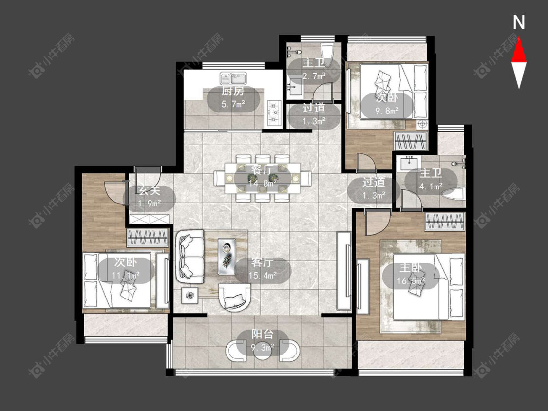 常州金隅·钟楼天筑在售二手房源户型图_小牛看房