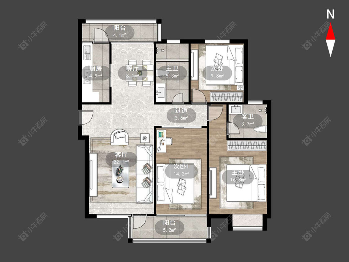 常州御源林城西区在售二手房源户型图_小牛看房
