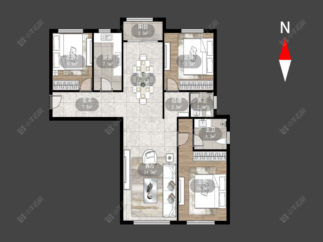 常州金梅花园南区在售二手房源户型图_小牛看房