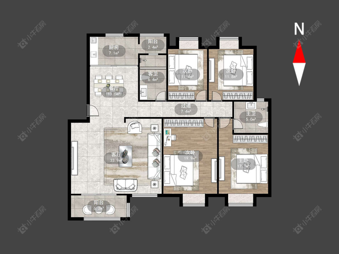 青龙苑南区房源户型图 常州青龙苑南区在售二手房源户型图_小牛看房