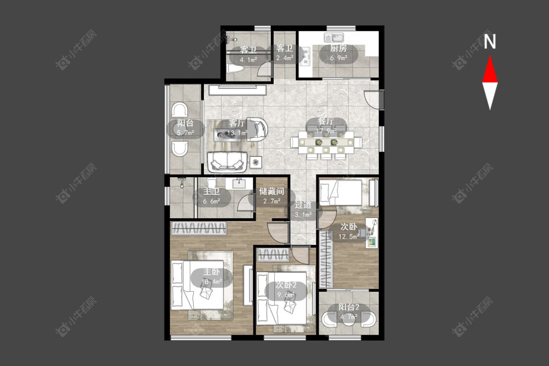 常州紫金城北区在售二手房源户型图_小牛看房