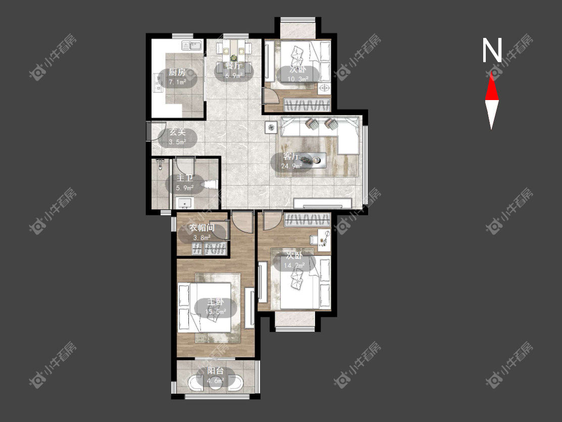 常州采菱公寓在租房源户型图_小牛看房