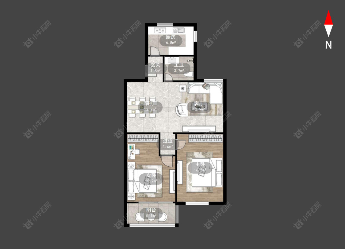 常州浦北新村在售二手房源户型图_小牛看房