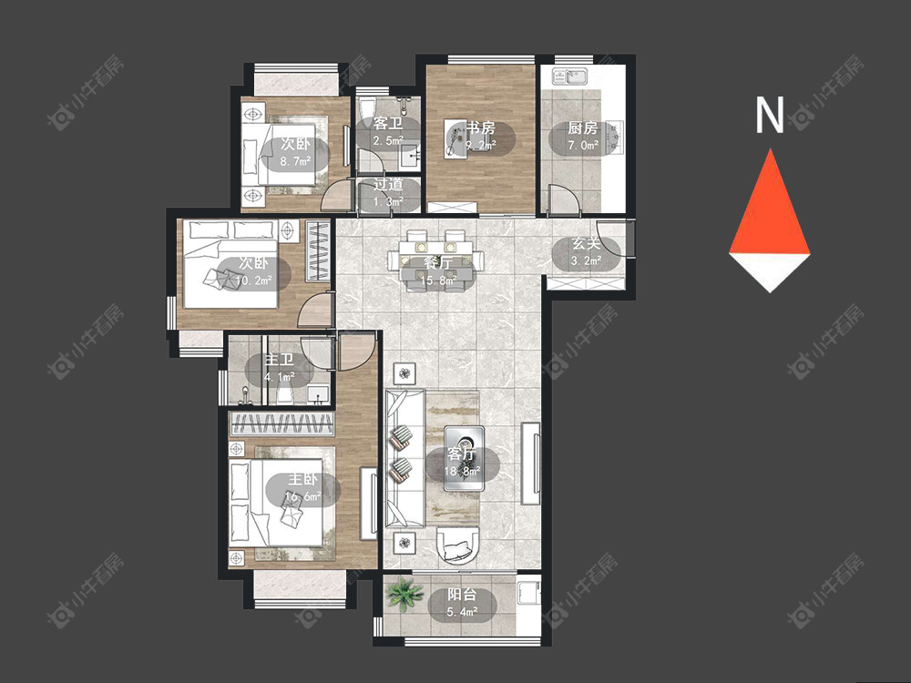 常州龙湖龙誉城三期在售二手房源户型图_小牛看房