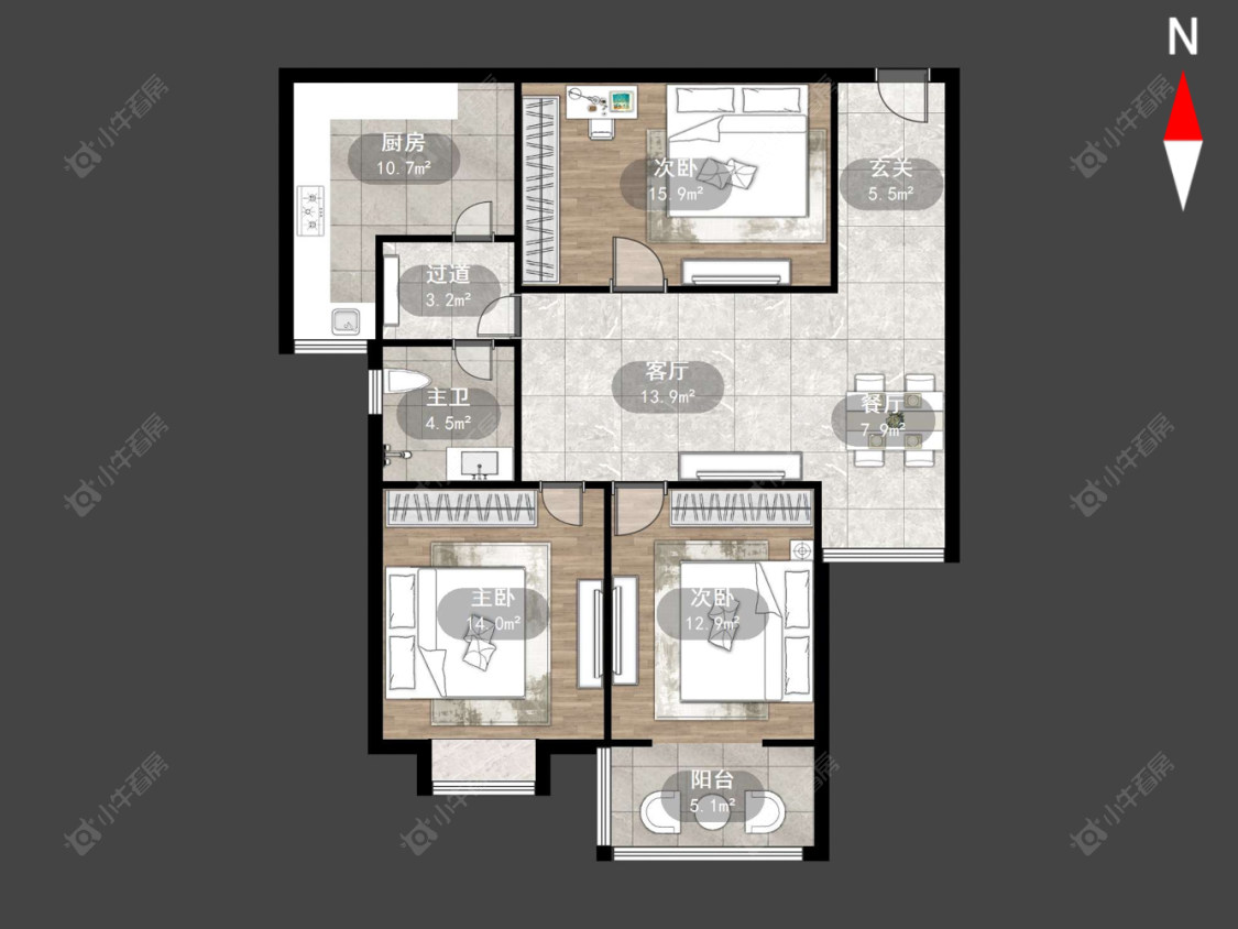 常州河景花园在售二手房源户型图_小牛看房