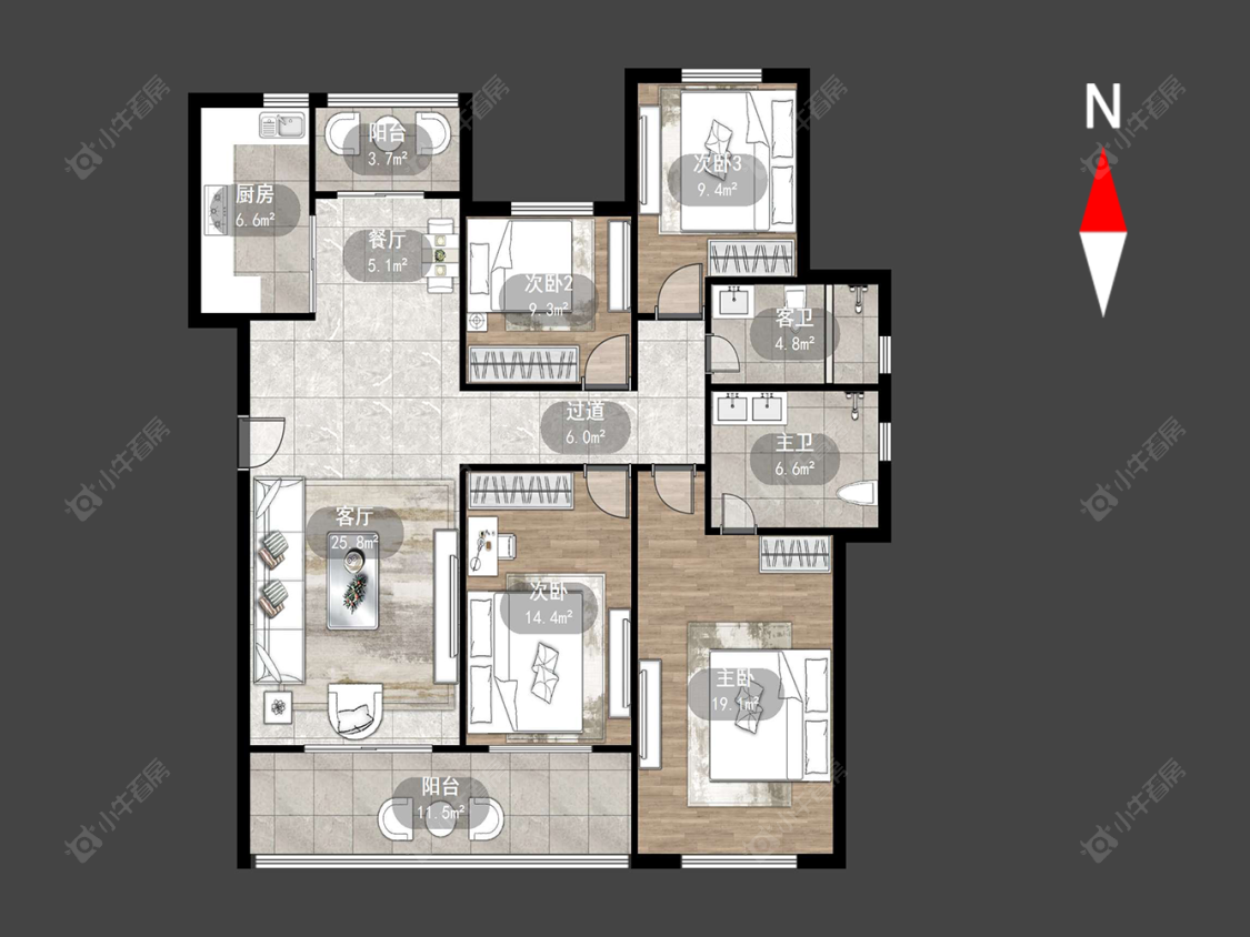 朗诗绿郡房源户型图 常州朗诗绿郡在售二手房源户型图_小牛看房
