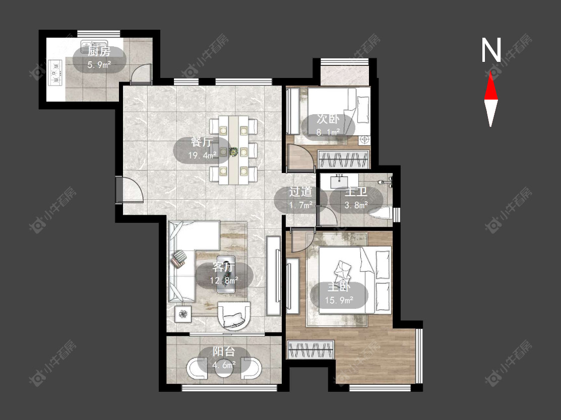 常州新城逸境园在售二手房源户型图_小牛看房