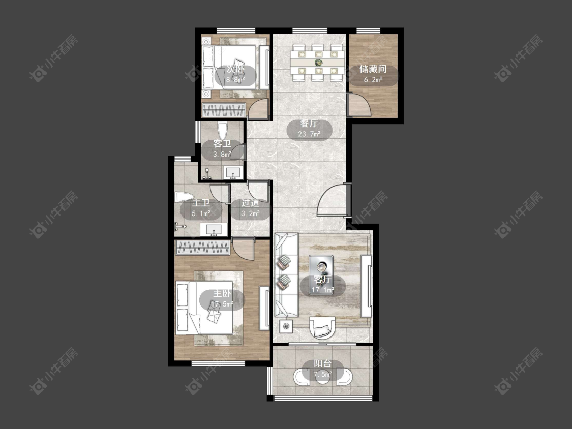 丹阳珑蟠里在售二手房源户型图_小牛看房