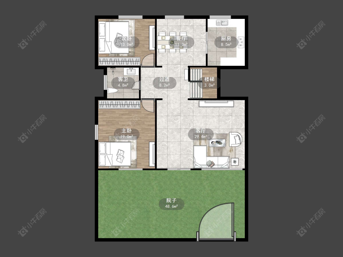 丹阳石城郦家中心村在售二手房源户型图_小牛看房