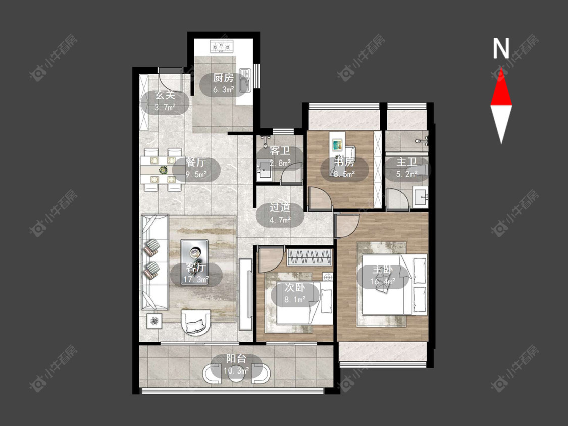 常州万科国宾道在售二手房源户型图_小牛看房