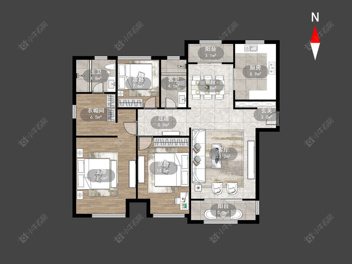 常州景瑞望府在售二手房源户型图_小牛看房