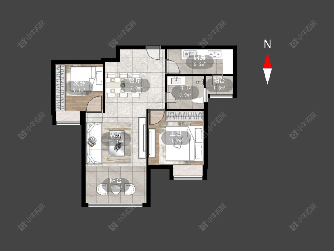 常州世茂香槟湖一期在售二手房源户型图_小牛看房
