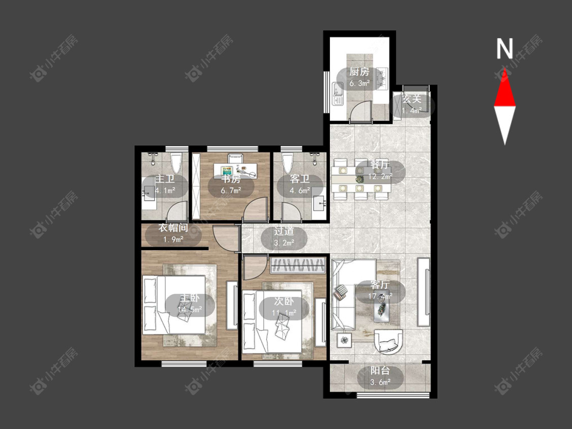 常州路劲城市印象在售二手房源户型图_小牛看房