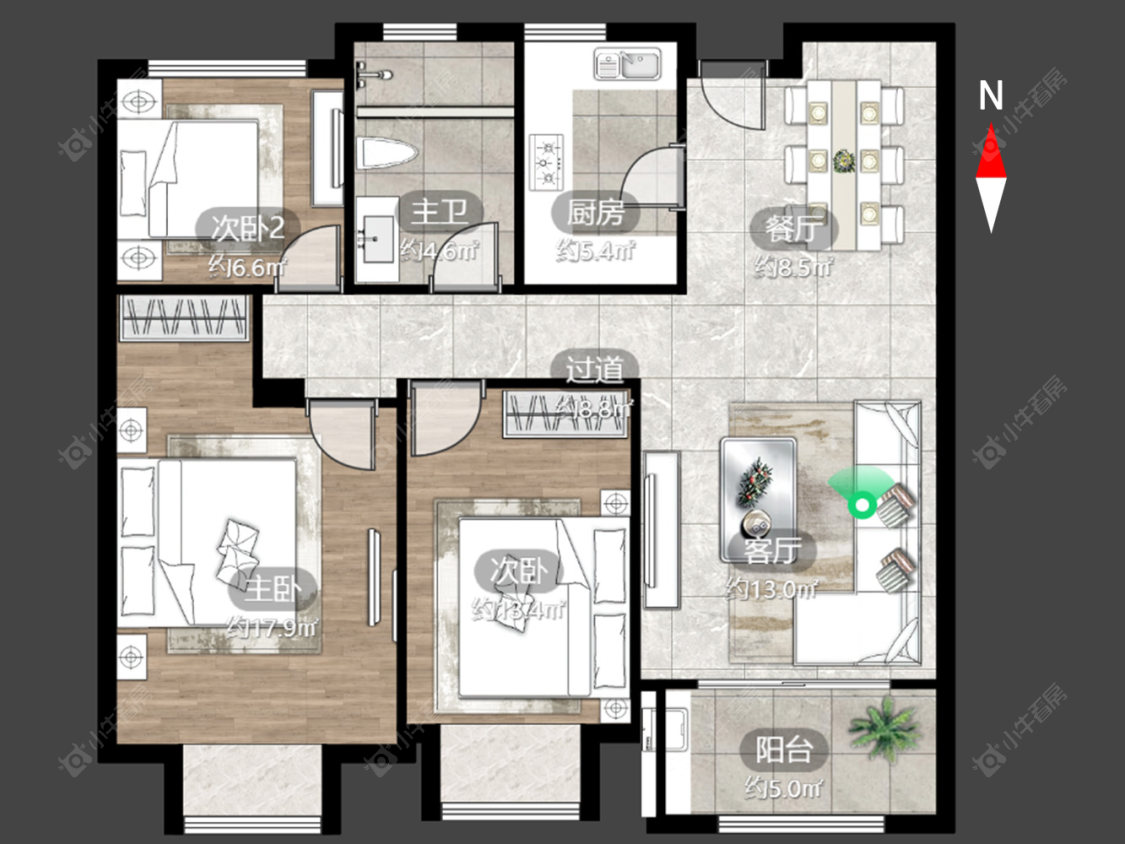 常州凤凰湖花园在售二手房源户型图_小牛看房