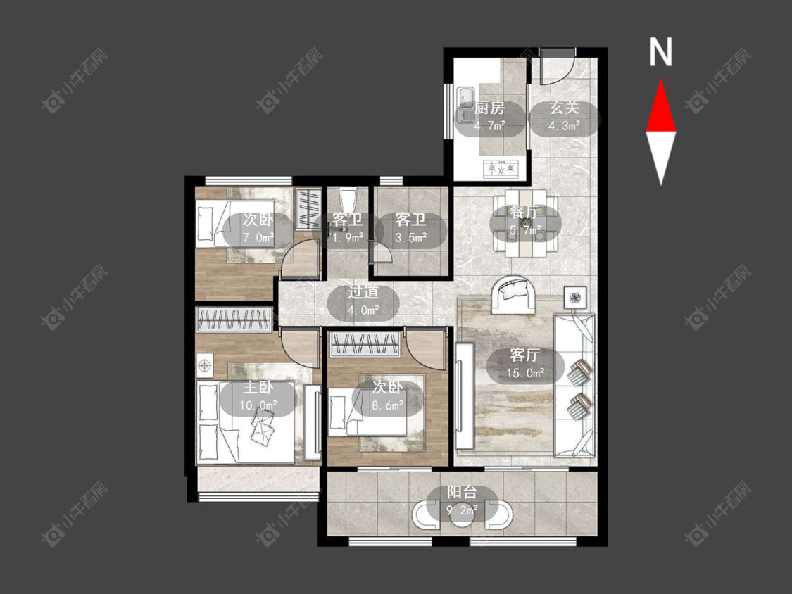 新城华宇悦隽公馆房源户型图 常州新城华宇悦隽公馆在售二手房源户型图_小牛看房
