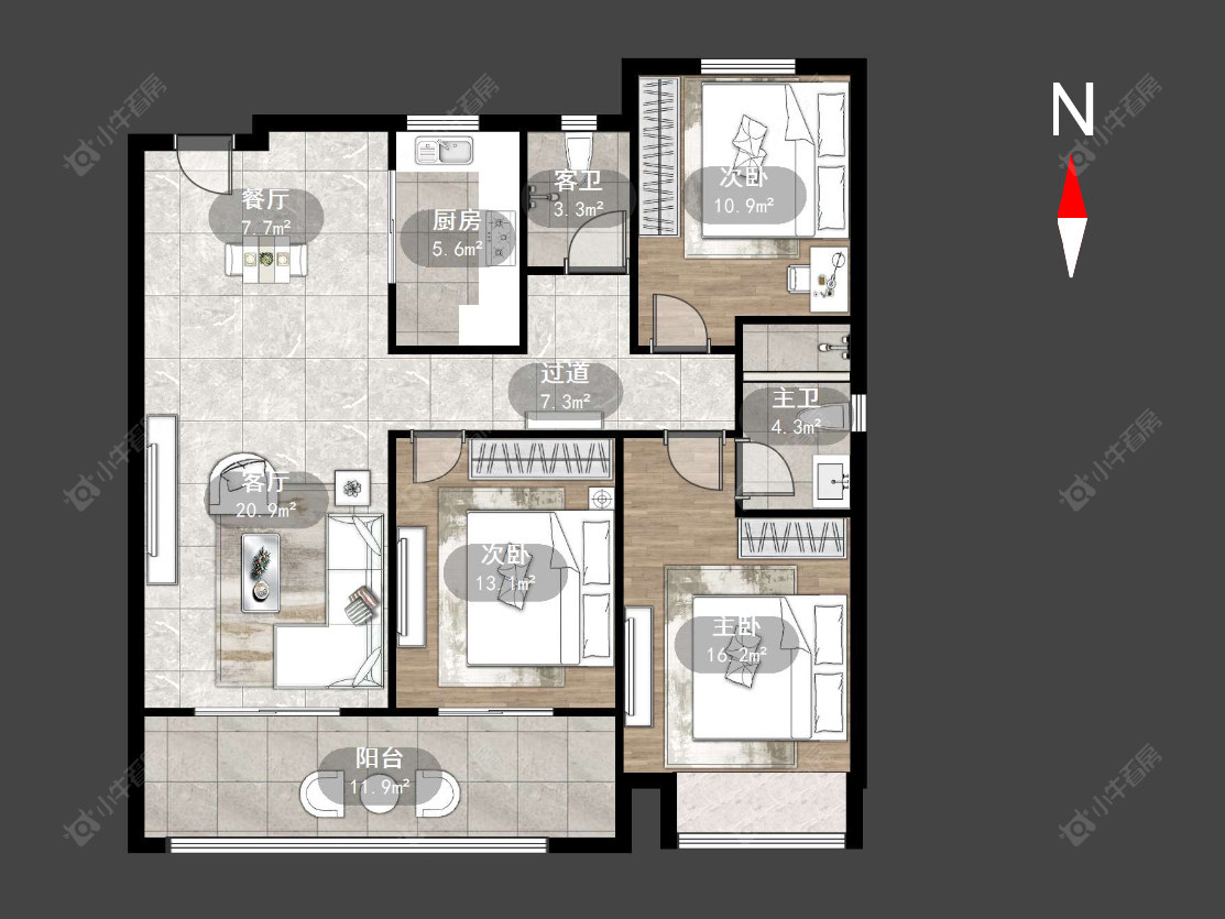 菱港锦园房源户型图 常州菱港锦园在售二手房源户型图_小牛看房