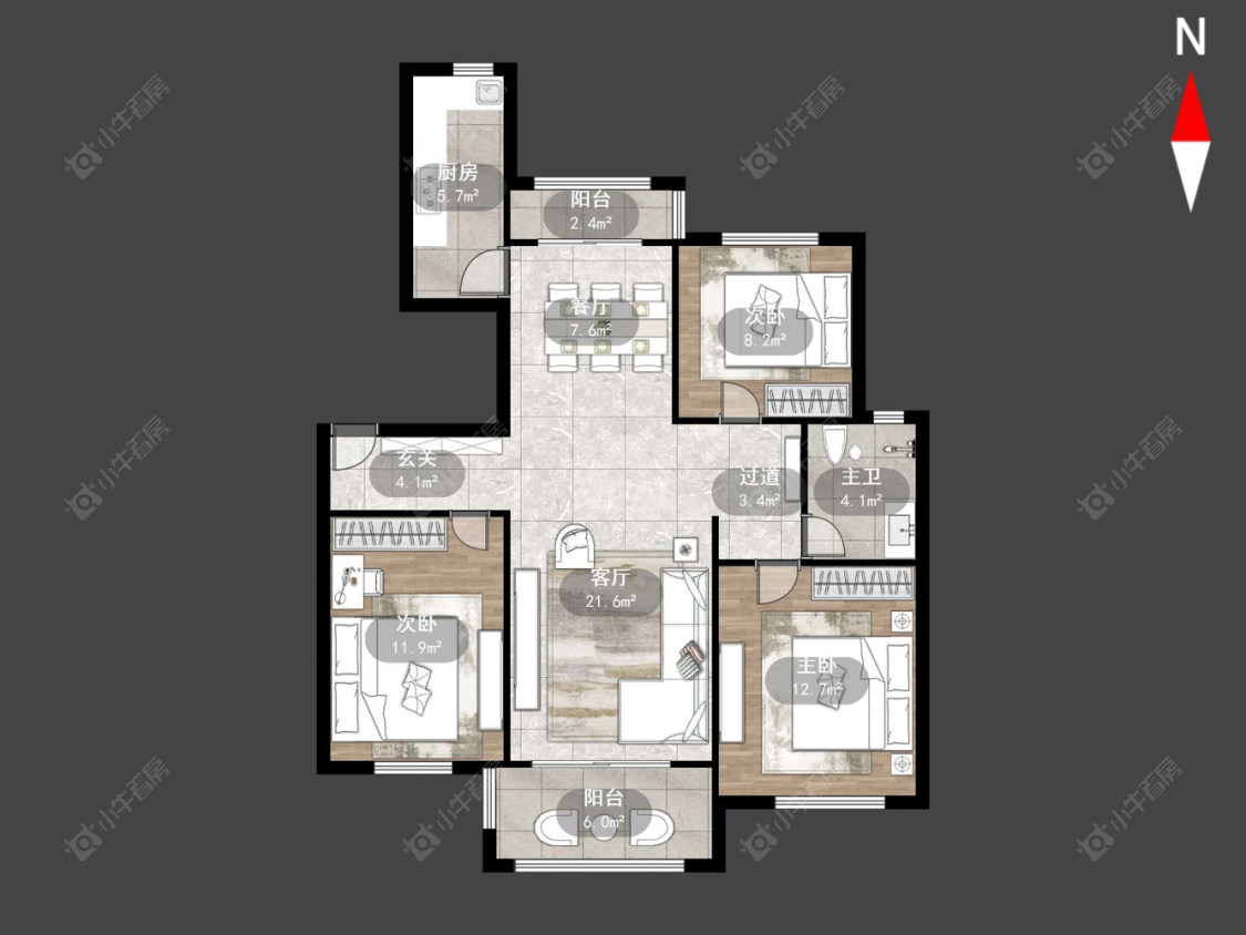 常州银河湾花园在售二手房源户型图_小牛看房