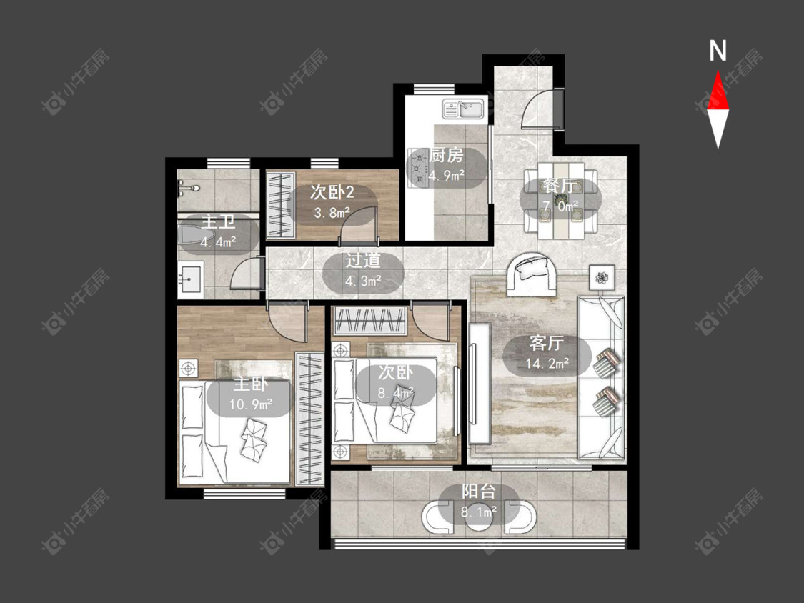 常州文澜国宾在售二手房源户型图_小牛看房