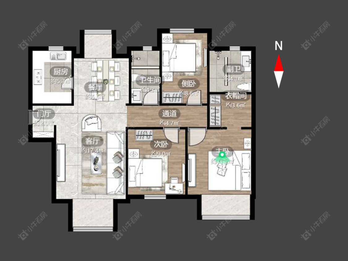 常州清水湾花园三期在售二手房源户型图_小牛看房