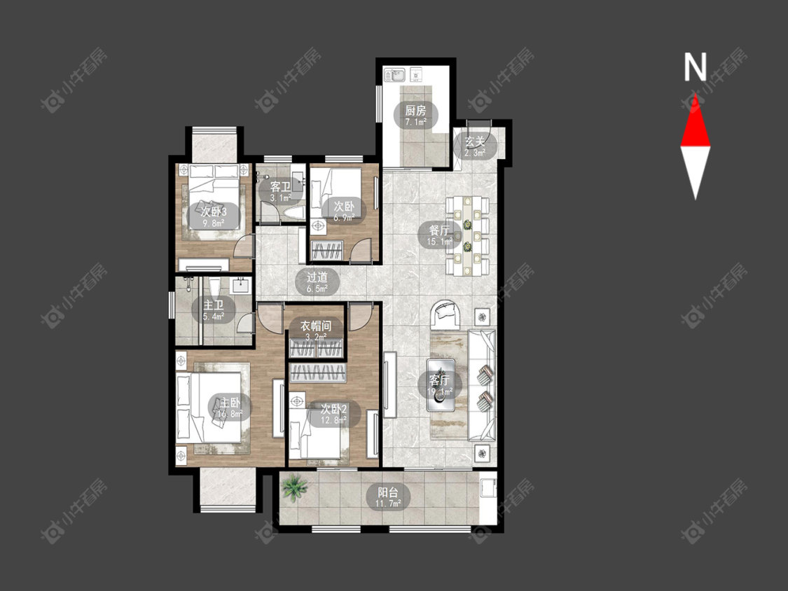 常州新城樾隽中央在售二手房源户型图_小牛看房