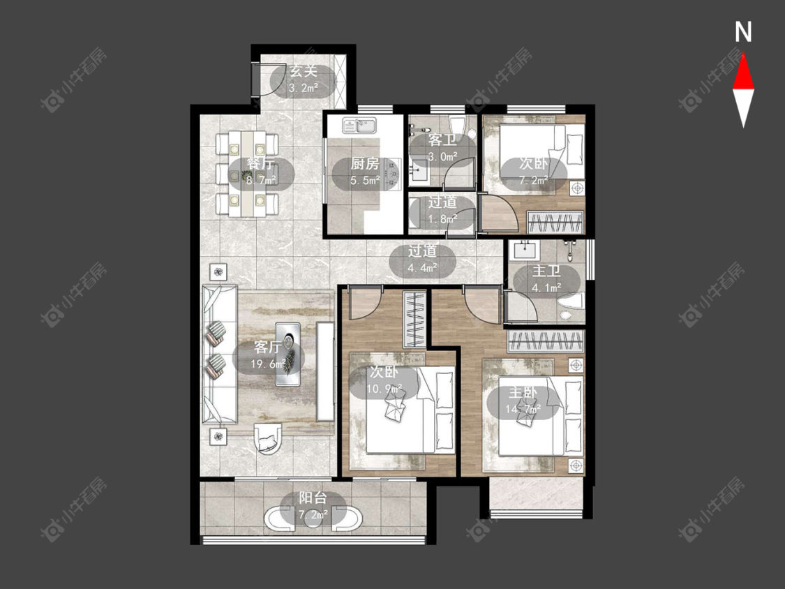 常州昱湖上观在售二手房源户型图_小牛看房